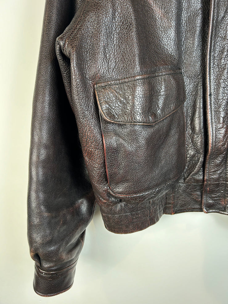 Vintage Wilsons Adventure Bound Brown Leather Cropped Jacket