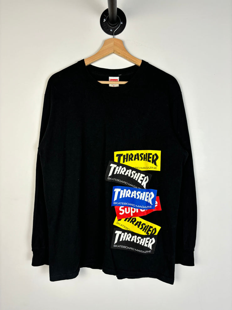 Supreme x Thrasher FW21 Multi Logo Black Long Sleeve