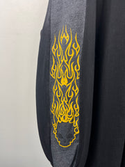 Vintage Y2K Snake Eyes Flaming Skull Black Long Sleeve