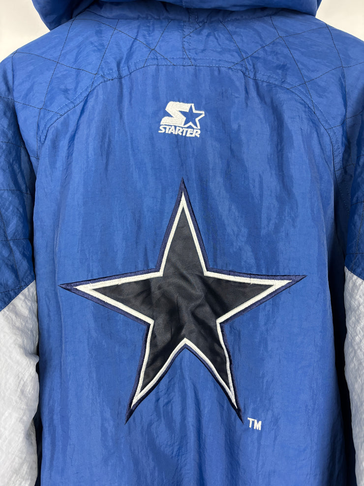 Vintage 90s NFL Starter Dallas Cowboys Blue Hooded Jacket