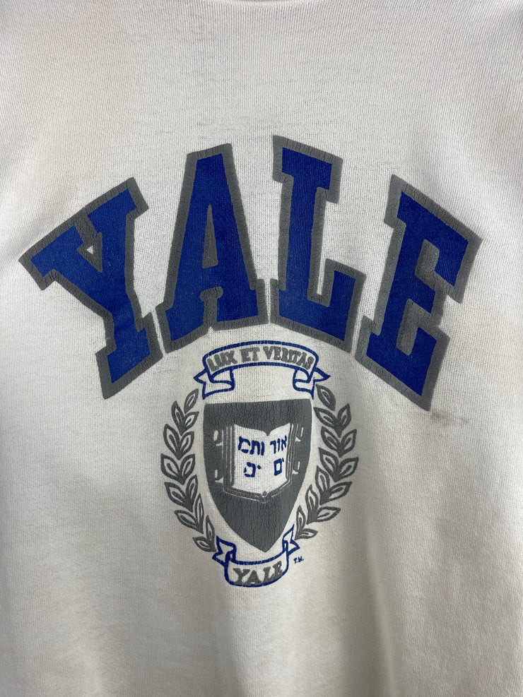 Vintage 80s Yale University White Crewneck