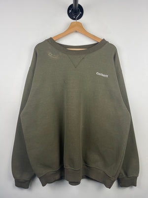 Vintage 90s Carhartt Spellout Olive Green Crewneck