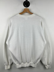 Vintage 90s Versace Jeans Couture Embroidered White Crewneck