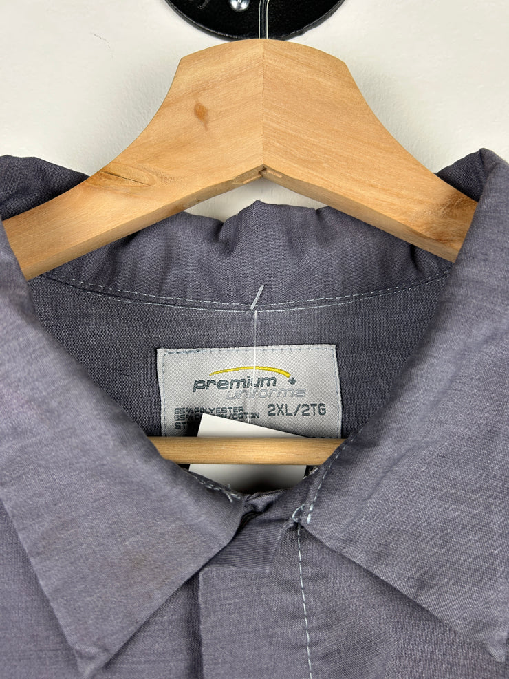 Vintage Inmate Dept Of Corrections Prison Uniform Cropped Button Up Short Sleeve Shirt