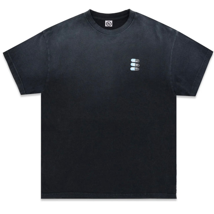 Hidden NY Scattered Pills H logo Washed Black Tee