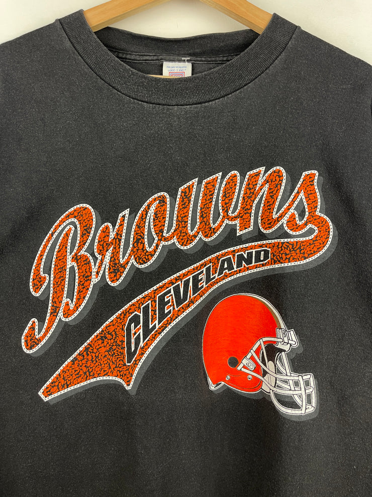 Vintage 90s NFL Logo 7 Cleveland Browns Black Tee