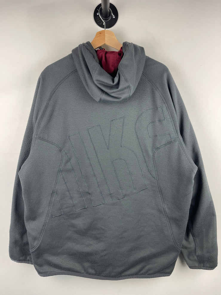 Vintage Nike Swoosh Spellout Grey & Red Reversible Hooded Jacket