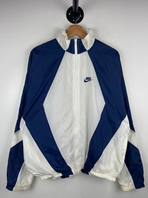 Vintage 90s Nike Swoosh Spellout Blue & White Windbreaker Jacket