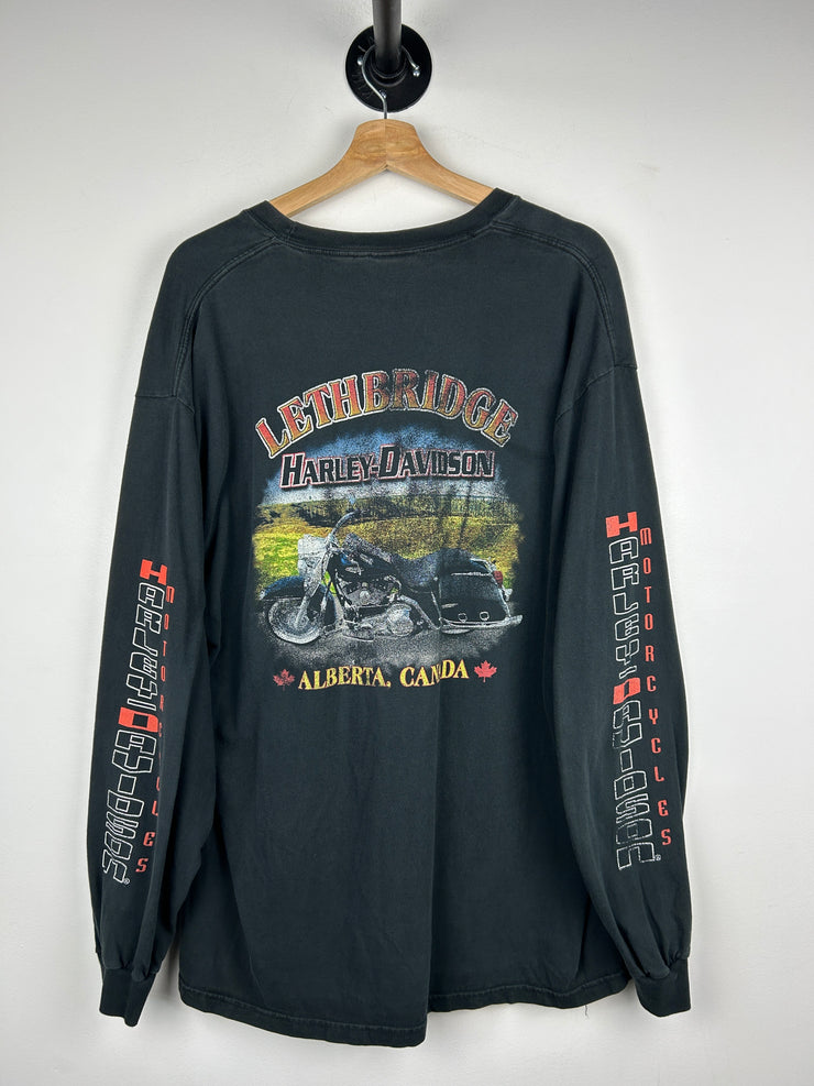 Vintage 90s Harley Davidson Alberta Black Long Sleeve