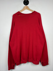 Vintage 90s NBA Logo 7 Chicago Bulls Embroidered Distressed Red Crewneck