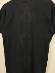 Chrome Hearts Horseshoe Cross Triple Logo Tonal Black Tee