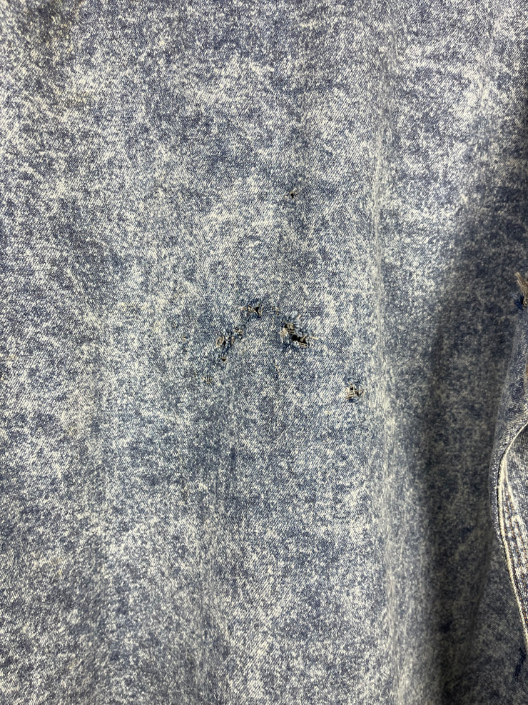 Vintage 90s Carhartt Acid Wash Blue Button Up Long Sleeve Shirt