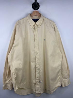 Vintage 90s Polo Ralph Lauren Yellow Button Up Long Sleeve Shirt