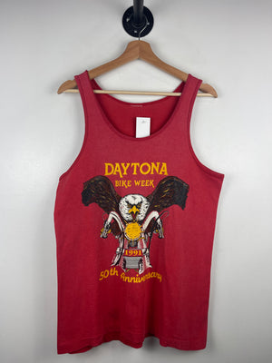 Vintage 90s Daytona Bike Week Red Tank Top