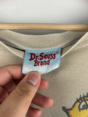Vintage 90s Dr. Seuss One Fish Two Fish Red Fish Blue Fish Beige Crewneck