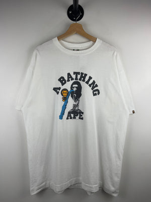 Bape College Logo Singapore Exclusive Statue White Tee