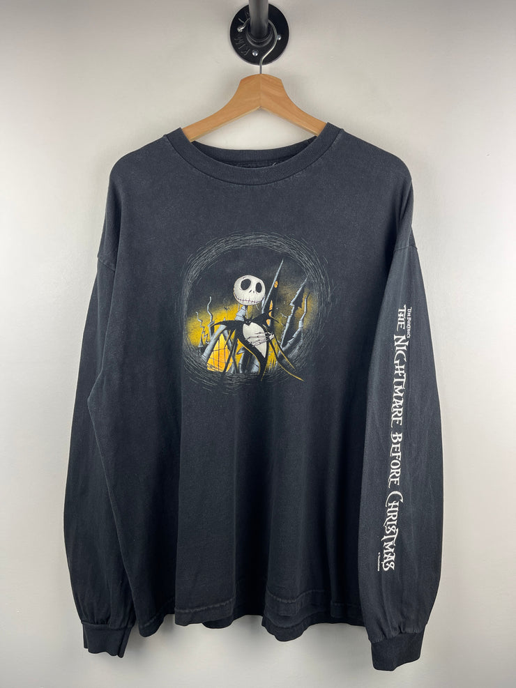 Vintage 90s Disney The Nightmare Before Christmas Black Long Sleeve