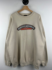 Vintage 2005 Harley Davidson Napoleon Ohio Beige Crewneck