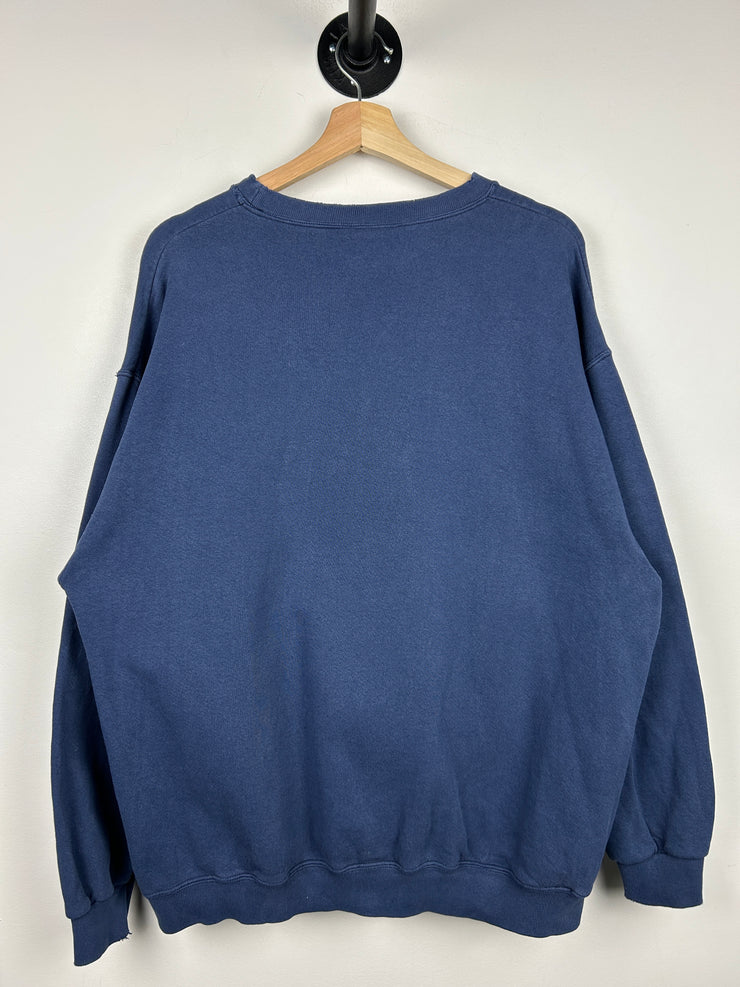 Vintage 90s Adidas Big Logo Navy Crewneck