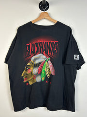 Vintage 90's NHL Starter Chicago Blackhawks Black Tee