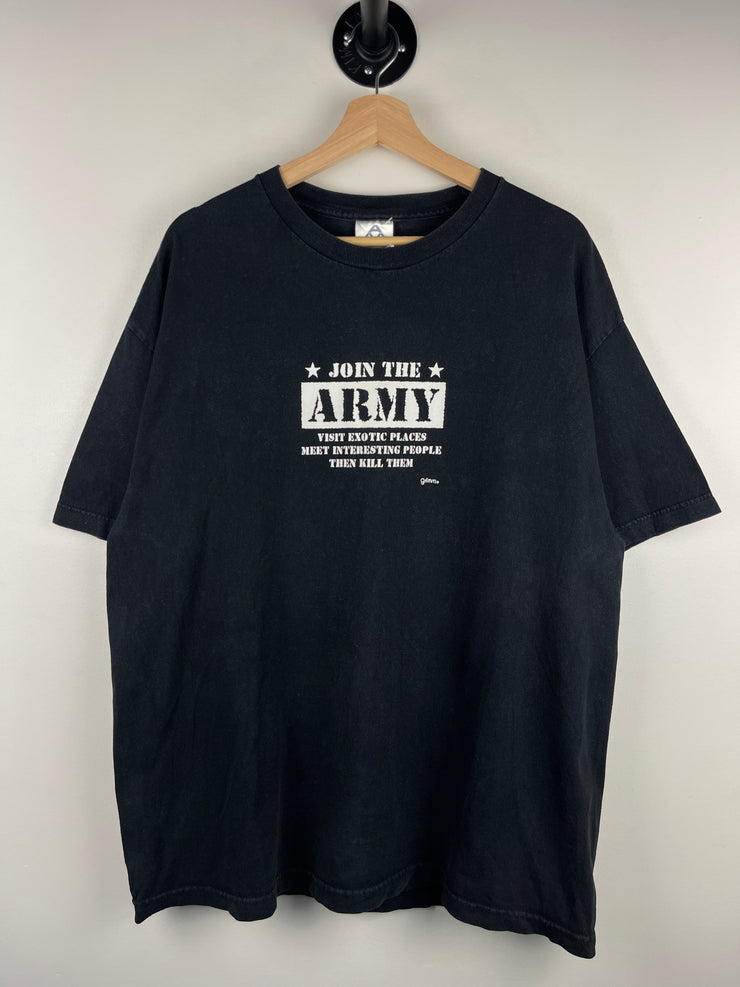 Vintage Join The Army Comedy Black Tee