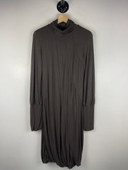 Vintage Diesel Women's Brown Turtle-Neck Long Sleeve Dress