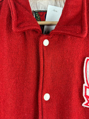 Vintage 90s Cooper Collegiate Indiana Hoosiers Red Wool Leather Varsity Jacket