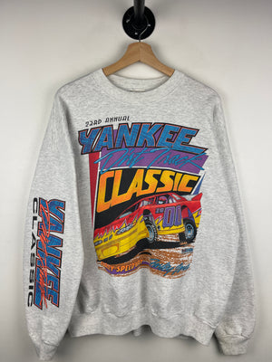 Vintage 2000 Yankee Dirt Track Racing Grey Crewneck
