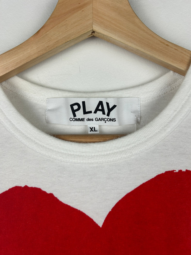 Comme Des Garcons Play Heart White Tee