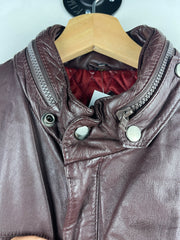 Vintage 90s Cooper Brown Leather Bomber Jacket