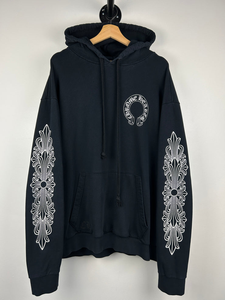 Chrome Hearts Floral Horseshoe Black Hoodie