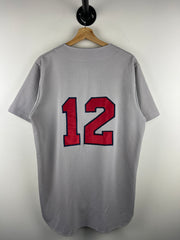 Vintage 90s MLB Atlanta Braves Embroidered Grey Baseball Jersey