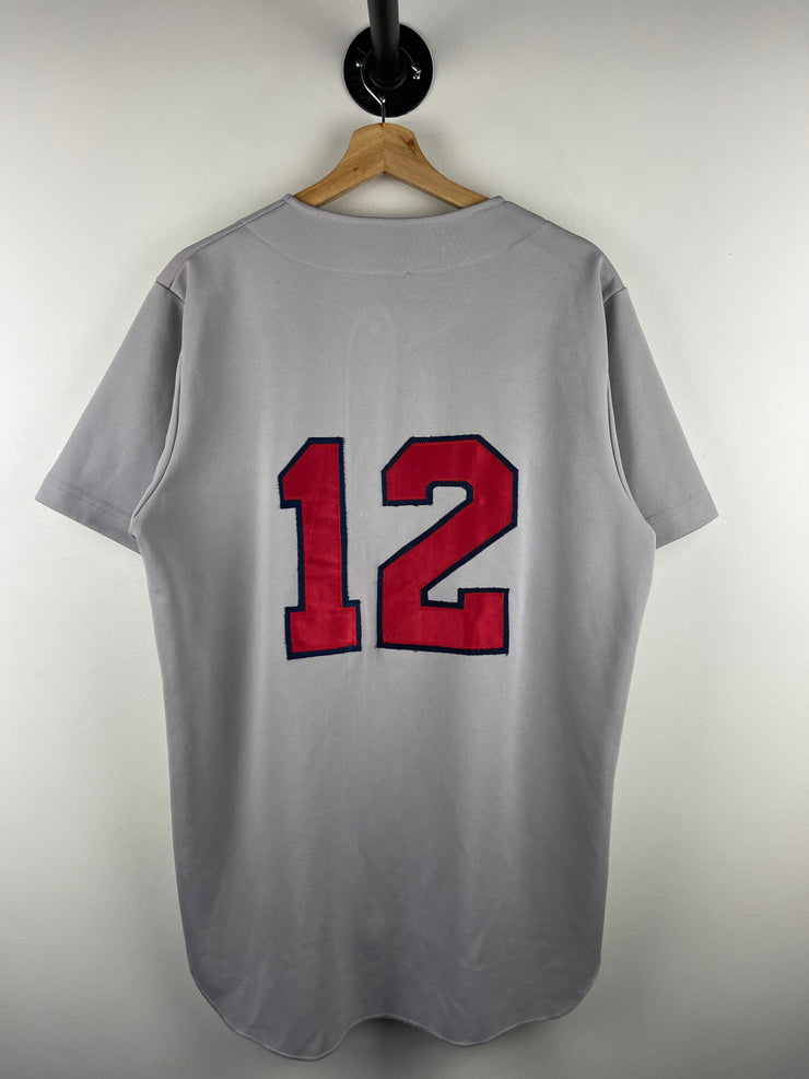 Vintage 90s MLB Atlanta Braves Embroidered Grey Baseball Jersey