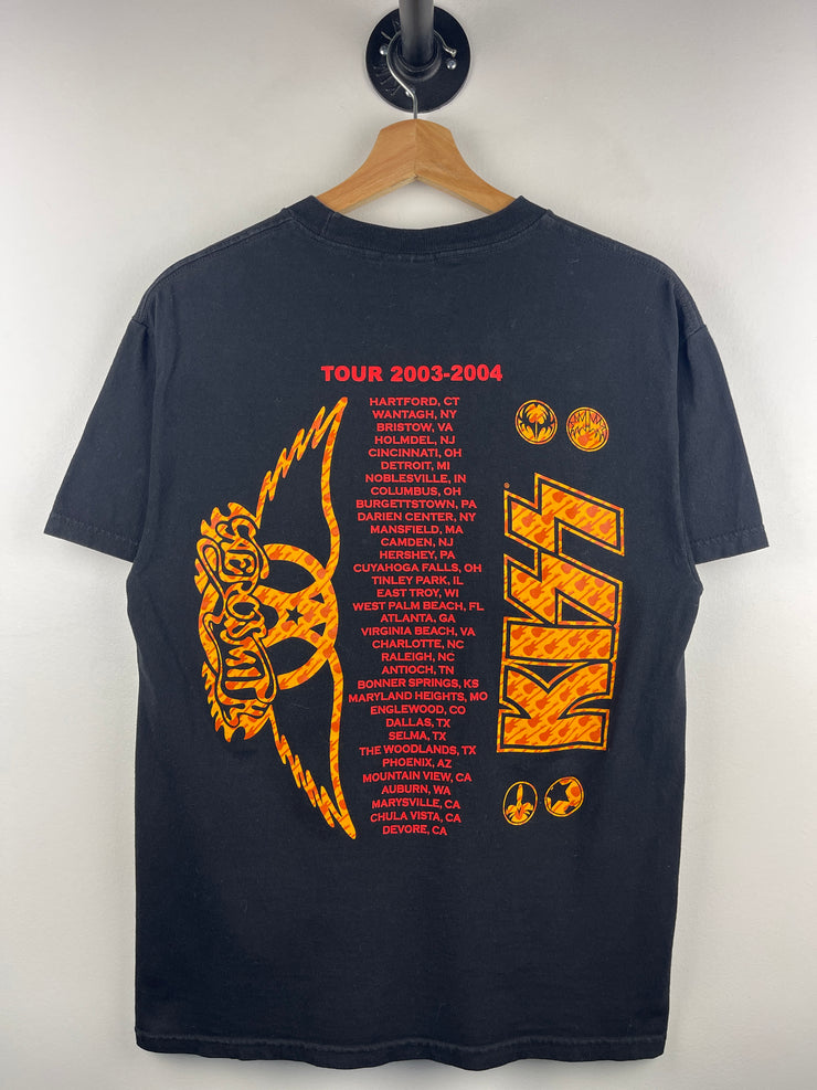 Vintage 2004 Kiss Aerosmith Tour Black Tee