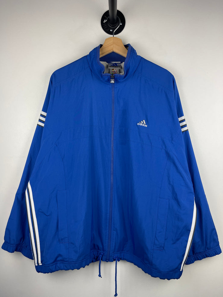 Vintage 90s Adidas 3 Stripe Blue Windbreaker