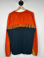 Vintage Harley Davidson Black & Orange Tie Dye Long Sleeve