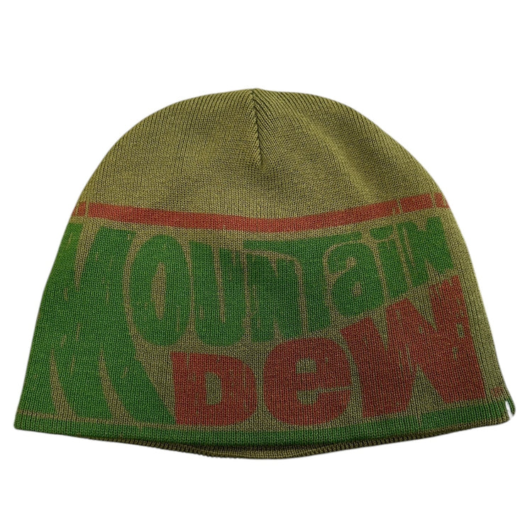 Vintage 90s Mountain Dew Green Reversible Beanie