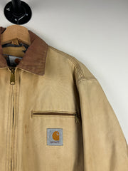 Vintage 90s Carhartt Detroit Thrashed Beige Cropped Jacket