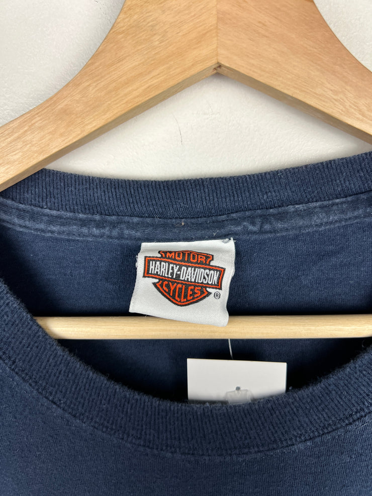 Vintage Harley Davidson Live Cage Free Navy Tee