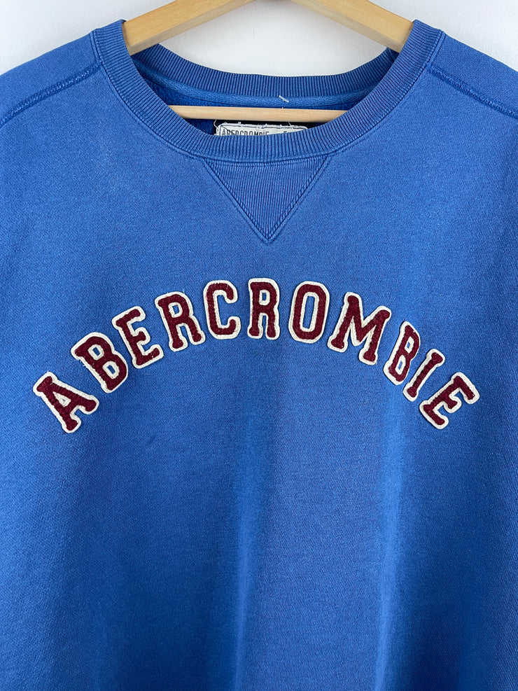 Vintage Abercrombie And Fitch Embroidered Blue Crewneck
