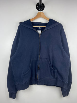 Vintage Logo Athletic Blank Faded Navy Zip Up Hoodie