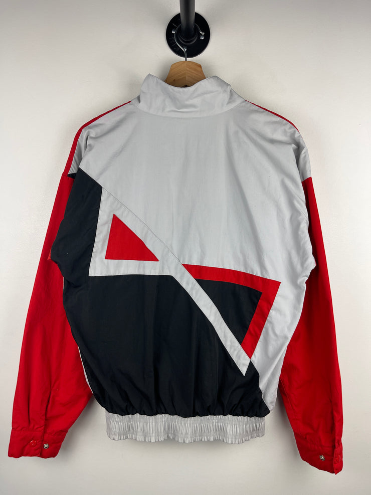 Vintage 80s Adidas Spellout Red & Grey Windbreaker