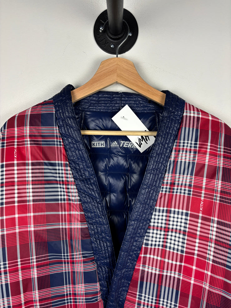 Kith Adidas Terrex Puffer Red Plaid & Navy Reversible Jacket