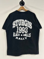 Vintage 1993 Sturgis Black Hills Rally Black Tee