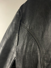 Vintage 80s Moto Café Racer Black Leather Jacket