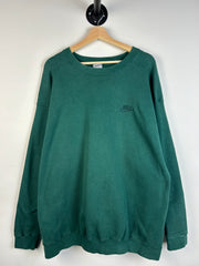 Vintage 90's Nike Mini Swoosh Spellout Tonal Forest Green Crewneck