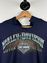 Vintage Harley Davidson Paint Splattered Mechanicsburg Navy Hoodie