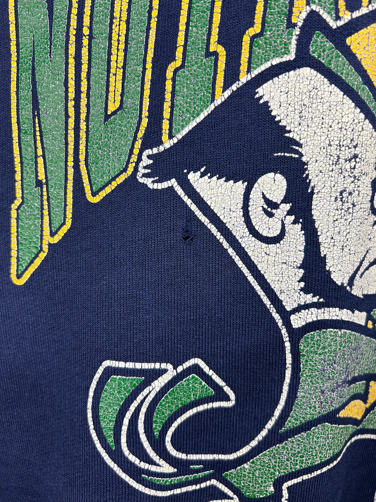Vintage 90s Notre Dame Fighting Irish Navy Crewneck