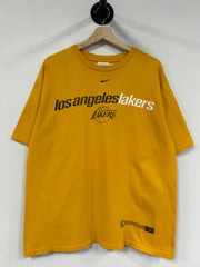 Vintage Nike Los Angeles Lakers Yellow Middle Swoosh Tee