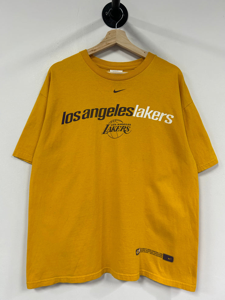 Vintage Nike Los Angeles Lakers Yellow Middle Swoosh Tee